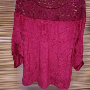 BLUSA ENCAJE BURDEOS (Talla 40 a 48)