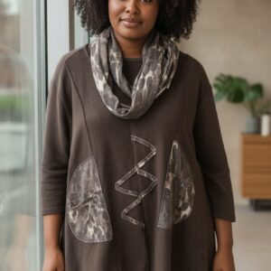 JERSEY LARGO + CUELLO MARRON (Talla 52 a 62)