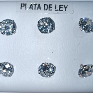 Pendientes de plata de ley 925 Joyería de plata clásica Pendientes brillantes redondos Regalo de joyería para mujer Pendientes hipoalergénicos plata