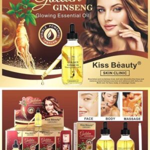 Aceite de ginseng, Kiss Beauty skin clinic, sérum facial iluminador, aceite esencial para masaje, cuidado de la piel antiedad, hidratante con ginseng, glowing essential oil, skincare coreano.