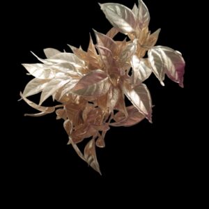 Hojas doradas artificiales. Ramillete de hojas metalizadas. Ramas decorativas doradas. Hojas de laurel doradas para manualidades. Ramo de hojas de latón/metalizado.