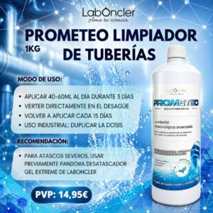 PROMETEO Bio Cátasis Drain - Limpiador biológico y enzimático de tuberías