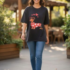 Camiseta perro salchichaCamiseta TeckelCamiseta DachshundRopa con dibujos de perrosCamiseta gráfica mujer