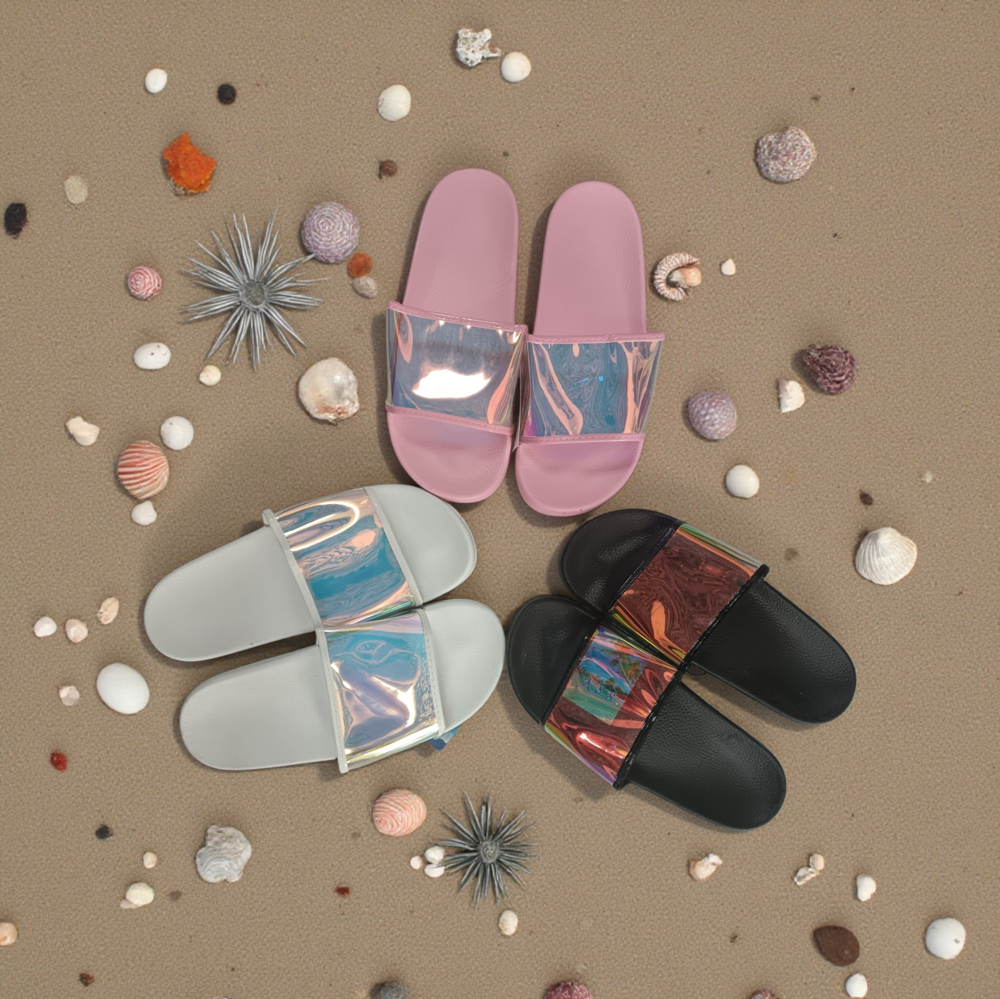 Chanclas de Playa Efecto Espejo para Mujer