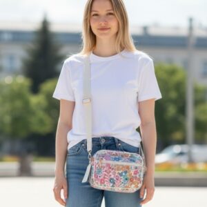 Bolso bandolera floralComprar bolso de floresBandolera mujer estampadaBolso crossbody floralBolso rectangular estampado
