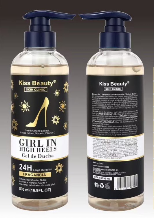 gel de ducha girl in high heels, jabón líquido kiss beauty, gel de baño con vitamina c, gel perfumado de ducha, kiss beauty skin clinic, comprar cosméticos kiss beauty.